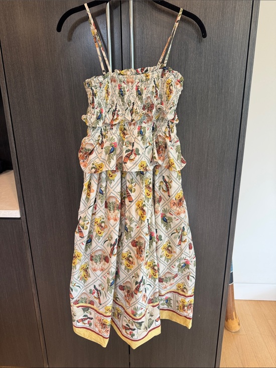 Anthropologie Dresses & Skirts - Anthropologie White Smocked Sundress with Yellow and Green Floral Print